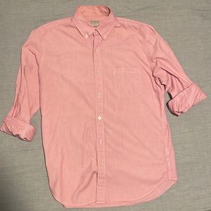 J Crew Factory Red Small Stripe Long Sleeve Shirt